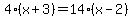 4%28x%2B3%29=14%28x-2%29
