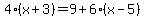 4%28x%2B3%29=9%2B6%28x-5%29