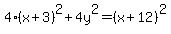4%28x%2B3%29%5E2%2B4y%5E2=%28x%2B12%29%5E2