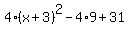 4%28x%2B3%29%5E2-4%2A9%2B31