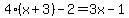 4%28x%2B3%29-2=3x-1