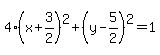 4%28x%2B3%2F2%29%5E2%2B%28y-5%2F2%29%5E2=1
