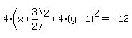 4%28x%2B3%2F2%29%5E2%2B4%28y-1%29%5E2=-12