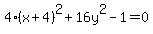 4%28x%2B4%29%5E2%2B16y%5E2-1=0