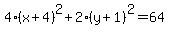 4%28x%2B4%29%5E2%2B2%28y%2B1%29%5E2=64