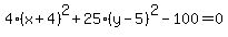 4%28x%2B4%29%5E2%2B25%28y-5%29%5E2-100=0