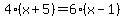 4%28x%2B5%29=6%28x-1%29