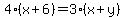 4%28x%2B6%29=3%28x%2By%29
