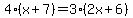 4%28x%2B7%29=3%282x%2B6%29