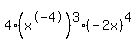 4%28x%5E-4%29%5E3%28-2x%29%5E4