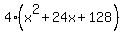 4%28x%5E2%2B24x%2B128%29