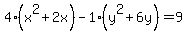 4%28x%5E2%2B2x%29-1%28y%5E2%2B6y%29=9