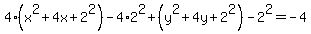 4%28x%5E2%2B4x%2B2%5E2%29-4%2A2%5E2%2B%28y%5E2%2B4y%2B2%5E2%29-2%5E2=-4