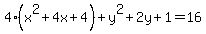 4%28x%5E2%2B4x%2B4%29%2By%5E2%2B2y%2B1=16
