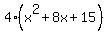4%28x%5E2%2B8x%2B15%29