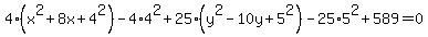 4%28x%5E2%2B8x%2B4%5E2%29-4%2A4%5E2%2B25%28y%5E2-10y%2B5%5E2%29-25%2A5%5E2%2B589=0