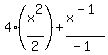 4%28x%5E2%2F2%29+%2B+x%5E%28-1%29%2F%28-1%29