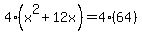 4%28x%5E2+%2B+12x%29+=+4%2864%29