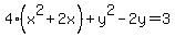 4%28x%5E2+%2B+2x%29+%2B+y%5E2+-+2y+=+3+