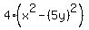 4%28x%5E2-%285y%29%5E2%29