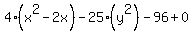 4%28x%5E2-2x%29-25%28y%5E2%29-96%2B0