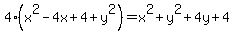 4%28x%5E2-4x%2B4%2By%5E2%29=x%5E2%2By%5E2%2B4y%2B4