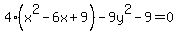 4%28x%5E2-6x%2B9%29-9y%5E2-9=0