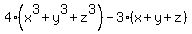 4%28x%5E3+%2B+y%5E3+%2B+z%5E3%29+-+3%28x+%2B+y+%2Bz%29