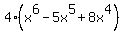 4%28x%5E6-5x%5E5%2B8x%5E4%29