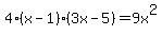 4%28x-1%29%283x-5%29=9x%5E2