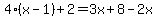 4%28x-1%29%2B2=3x%2B8-2x