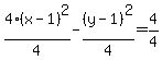 4%28x-1%29%5E2%2F4-%28y-1%29%5E2%2F4=4%2F4