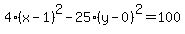 4%28x-1%29%5E2-25%28y-0%29%5E2=100