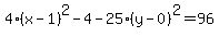4%28x-1%29%5E2-4-25%28y-0%29%5E2=96