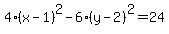 4%28x-1%29%5E2-6%28y-2%29%5E2=24