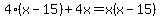 4%28x-15%29%2B4x=x%28x-15%29