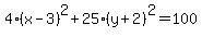 4%28x-3%29%5E2%2B25%28y%2B2%29%5E2=100