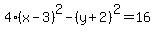 4%28x-3%29%5E2-%28y%2B2%29%5E2=16