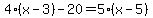 4%28x-3%29-20=5%28x-5%29