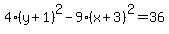 4%28y%2B1%29%5E2-9%28x%2B3%29%5E2=36