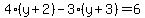 4%28y%2B2%29-3%28y%2B3%29=6