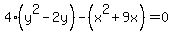 4%28y%5E2-2y%29-%28x%5E2%2B9x%29=0
