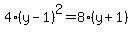 4%28y-1%29%5E2=8%28y%2B1%29