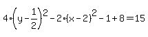 4%28y-1%2F2%29%5E2-2%28x-2%29%5E2-1%2B8=15