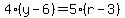 4%28y-6%29=5%28r-3%29