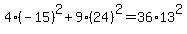 4%2A%28-15%29%5E2+%2B+9%2A%2824%29%5E2=+36+%2A+13%5E2