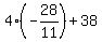 4%2A%28-28%2F11%29+%2B+38