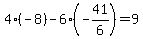 4%2A%28-8%29-6%2A%28-41%2F6%29=9