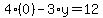 4%2A%280%29-3%2Ay=12