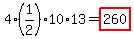 4%2A%281%2F2%29%2A10%2A13=highlight%28260%29